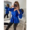 Halenka saténová dlouhý rukáv dámská (S/M ONE SIZE) ITALSKÁ MÓDA IMPBR22H2697-R1/DR (Velikost S/M/L, Barva Černá)