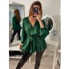 Halenka saténová dlouhý rukáv dámská (S/M ONE SIZE) ITALSKÁ MÓDA IMPBR22H2697-R1/DR (Velikost S/M/L, Barva Černá)