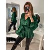 Halenka saténová dlouhý rukáv dámská (S/M ONE SIZE) ITALSKÁ MÓDA IMPBR22H2697-R1/DR (Velikost S/M/L, Barva Černá)