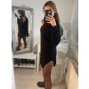 Šaty pletené oversize s rolákem dlouhý rukáv dámské (S/M/L ONE SIZE) ITALSKÁ MÓDA IMWGS223583