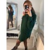 Šaty pletené oversize s rolákem dlouhý rukáv dámské (S/M/L ONE SIZE) ITALSKÁ MÓDA IMWGS223583