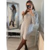 Šaty pletené oversize s rolákem dlouhý rukáv dámské (S/M/L ONE SIZE) ITALSKÁ MÓDA IMWGS223583