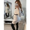 Šaty pletené/svetr s rolákem dlouhý rukáv dámské (S/M ONE SIZE) ITALSKÁ MÓDA IMWB22311 (Velikost S/M/L, Barva bílá)