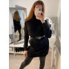 Šaty pletené/svetr s rolákem dlouhý rukáv dámské (S/M ONE SIZE) ITALSKÁ MÓDA IMWB22311 (Velikost S/M/L, Barva bílá)