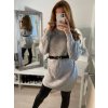 Šaty pletené/svetr s rolákem dlouhý rukáv dámské (S/M ONE SIZE) ITALSKÁ MÓDA IMWB22311 (Velikost S/M/L, Barva bílá)