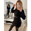 Šaty pletené/svetr s rolákem dlouhý rukáv dámské (S/M ONE SIZE) ITALSKÁ MÓDA IMWB22311 (Velikost S/M/L, Barva bílá)