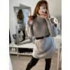 Šaty pletené/svetr s rolákem dlouhý rukáv dámské (S/M ONE SIZE) ITALSKÁ MÓDA IMWB22311 (Velikost S/M/L, Barva bílá)