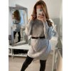 Šaty pletené/svetr s rolákem dlouhý rukáv dámské (S/M ONE SIZE) ITALSKÁ MÓDA IMWB22311 (Velikost S/M/L, Barva bílá)