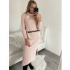 Šaty pletené rolákové s páskem dlouhý rukáv dámské (S/M ONE SIZE) ITALSKÁ MÓDA IM422NOEMI (Velikost S/M/L, Barva fialová)