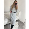 Šaty pletené rolákové s páskem dlouhý rukáv dámské (S/M ONE SIZE) ITALSKÁ MÓDA IM422NOEMI (Velikost S/M/L, Barva fialová)