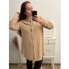 Košile oversize prodloužená dlouhý rukáv dámská (L/XL ONE SIZE) ITALSKÁ MÓDA IMWC222871/DR (Velikost S/M/L, Barva tmavě béžová)