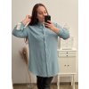 Košile oversize prodloužená dlouhý rukáv dámská (L/XL ONE SIZE) ITALSKÁ MÓDA IMWC222871/DR (Velikost S/M/L, Barva tmavě béžová)
