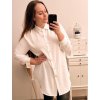 Košile oversize prodloužená dlouhý rukáv dámská (L/XL ONE SIZE) ITALSKÁ MÓDA IMWC222871/DR (Velikost S/M/L, Barva tmavě béžová)
