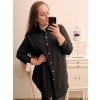 Košile oversize prodloužená dlouhý rukáv dámská (L/XL ONE SIZE) ITALSKÁ MÓDA IMWC222871/DR (Velikost S/M/L, Barva tmavě béžová)