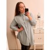 Košile oversize prodloužená dlouhý rukáv dámská (L/XL ONE SIZE) ITALSKÁ MÓDA IMWC222871/DR (Velikost S/M/L, Barva tmavě béžová)