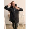 Košile oversize prodloužená dlouhý rukáv dámská (L/XL ONE SIZE) ITALSKÁ MÓDA IMWC222871/DR (Velikost S/M/L, Barva tmavě béžová)