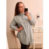 Košile oversize prodloužená dlouhý rukáv dámská (L/XL ONE SIZE) ITALSKÁ MÓDA IMWC222871/DR (Velikost S/M/L, Barva tmavě béžová)