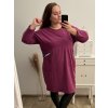 Šaty flaušové dlouhý rukáv dámské nadrozměr (2XL/3XL/4XL ONE SIZE) ITALSKá MóDA IM422SIENA/DR
