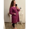 Šaty flaušové dlouhý rukáv dámské nadrozměr (2XL/3XL/4XL ONE SIZE) ITALSKá MóDA IM422SIENA/DR
