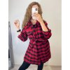 Šaty elegantní košilové 3/4 dlouhý rukáv dámské kostkované (S/M ONE SIZE) ITALSKÁ MÓDA IMM201129/DR