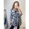Šaty elegantní košilové 3/4 dlouhý rukáv dámské kostkované (S/M ONE SIZE) ITALSKÁ MÓDA IMM201129/DR