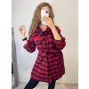 Šaty elegantní košilové 3/4 dlouhý rukáv dámské kostkované (S/M ONE SIZE) ITALSKÁ MÓDA IMM201129/DR (Velikost S/M/L, Barva bílá)