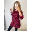 Šaty elegantní košilové 3/4 dlouhý rukáv dámské kostkované (S/M ONE SIZE) ITALSKÁ MÓDA IMM201129/DR (Velikost S/M/L, Barva bílá)