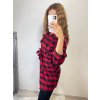 Šaty elegantní košilové 3/4 dlouhý rukáv dámské kostkované (S/M ONE SIZE) ITALSKÁ MÓDA IMM201129/DR (Velikost S/M/L, Barva bílá)
