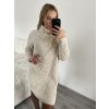 Šaty pletené svetr prodloužený s rolákem dámské (S/M ONE SIZE) ITALSKÁ MÓDA IMD20741/DR (Velikost S/M/L, Barva tmavě béžová)
