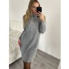 Šaty pletené svetr prodloužený s rolákem dámské (S/M ONE SIZE) ITALSKÁ MÓDA IMD20741/DR (Velikost S/M/L, Barva tmavě béžová)