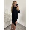 Šaty pletené svetr prodloužený s rolákem dámské (S/M ONE SIZE) ITALSKÁ MÓDA IMD20741/DR (Velikost S/M/L, Barva tmavě béžová)