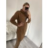 Šaty pletené svetr prodloužený s rolákem dámské (S/M ONE SIZE) ITALSKÁ MÓDA IMD20741/DR (Velikost S/M/L, Barva tmavě béžová)