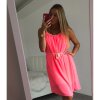Šaty šifonové krátké letní na ramínka dámské (S/M ONE SIZE) ITALSKÁ MÓDA IMD21424/DR (Velikost S/M/L, Barva bílá)