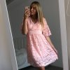 Šaty krajkové dlouhý rukáv dámské (S/M ONE SIZE) ITALSKÁ MÓDA IM4211028/V/DR (Velikost S/M/L, Barva bílá)