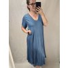 Šaty maxi letní dlouhé krátký rukáv dámské (3XL/4XL ONE SIZE) ITALSKá MODA IMS21024/DR (Velikost 3XL/4XL, Barva Černá)