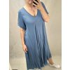 Šaty maxi letní dlouhé krátký rukáv dámské (3XL/4XL ONE SIZE) ITALSKá MODA IMS21024/DR (Velikost 3XL/4XL, Barva Černá)