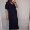 Šaty maxi letní dlouhé krátký rukáv dámské (3XL/4XL ONE SIZE) ITALSKá MODA IMS21024/DR (Velikost 3XL/4XL, Barva Černá)