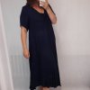 Šaty maxi letní dlouhé krátký rukáv dámské (3XL/4XL ONE SIZE) ITALSKá MODA IMS21024/DR (Velikost 3XL/4XL, Barva Černá)