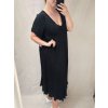 Šaty maxi letní dlouhé krátký rukáv dámské (3XL/4XL ONE SIZE) ITALSKá MODA IMS21024/DR (Velikost 3XL/4XL, Barva Černá)