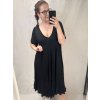Šaty maxi letní dlouhé krátký rukáv dámské (3XL/4XL ONE SIZE) ITALSKá MODA IMS21024/DR (Velikost 3XL/4XL, Barva Černá)