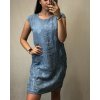 Šaty lněné volnočasové krátký rukáv dámské (L-3XL) ITALSKÁ MÓDA IM421664/DR