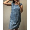 Šaty lněné volnočasové krátký rukáv dámské (L-3XL) ITALSKÁ MÓDA IM421664/DR