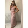 Šaty elegantní dlouhé plesové dámské (S/M ONE SIZE) ITALSKÁ MÓDA IMM21387/DR (Velikost S/M/L, Barva růžová světlá)