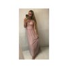 Šaty elegantní dlouhé plesové dámské (S/M ONE SIZE) ITALSKÁ MÓDA IMM21387/DR (Velikost S/M/L, Barva růžová světlá)