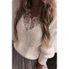 Svetr dlouhý rukáv dámský (S/M ONE SIZE) ITALSKÁ MÓDA IMWD2168946 (Velikost S/M/L, Barva bílá)