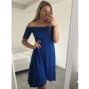 Šaty carmen přes ramena letní  dámské (S/M ONE SIZE) ITALSKÁ MÓDA IMM22U5368/DR (Velikost S/M/L, Barva modrá královská)