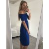 Šaty carmen přes ramena letní  dámské (S/M ONE SIZE) ITALSKÁ MÓDA IMM22U5368/DR (Velikost S/M/L, Barva modrá královská)