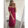Šaty carmen přes ramena letní  dámské (S/M ONE SIZE) ITALSKÁ MÓDA IMM22U5368/DR (Velikost S/M/L, Barva modrá královská)