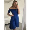 Šaty carmen přes ramena letní  dámské (S/M ONE SIZE) ITALSKÁ MÓDA IMM22U5368/DR (Velikost S/M/L, Barva modrá královská)