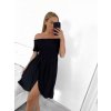 Šaty carmen přes ramena letní  dámské (S/M ONE SIZE) ITALSKÁ MÓDA IMM22U5368/DR (Velikost S/M/L, Barva modrá královská)